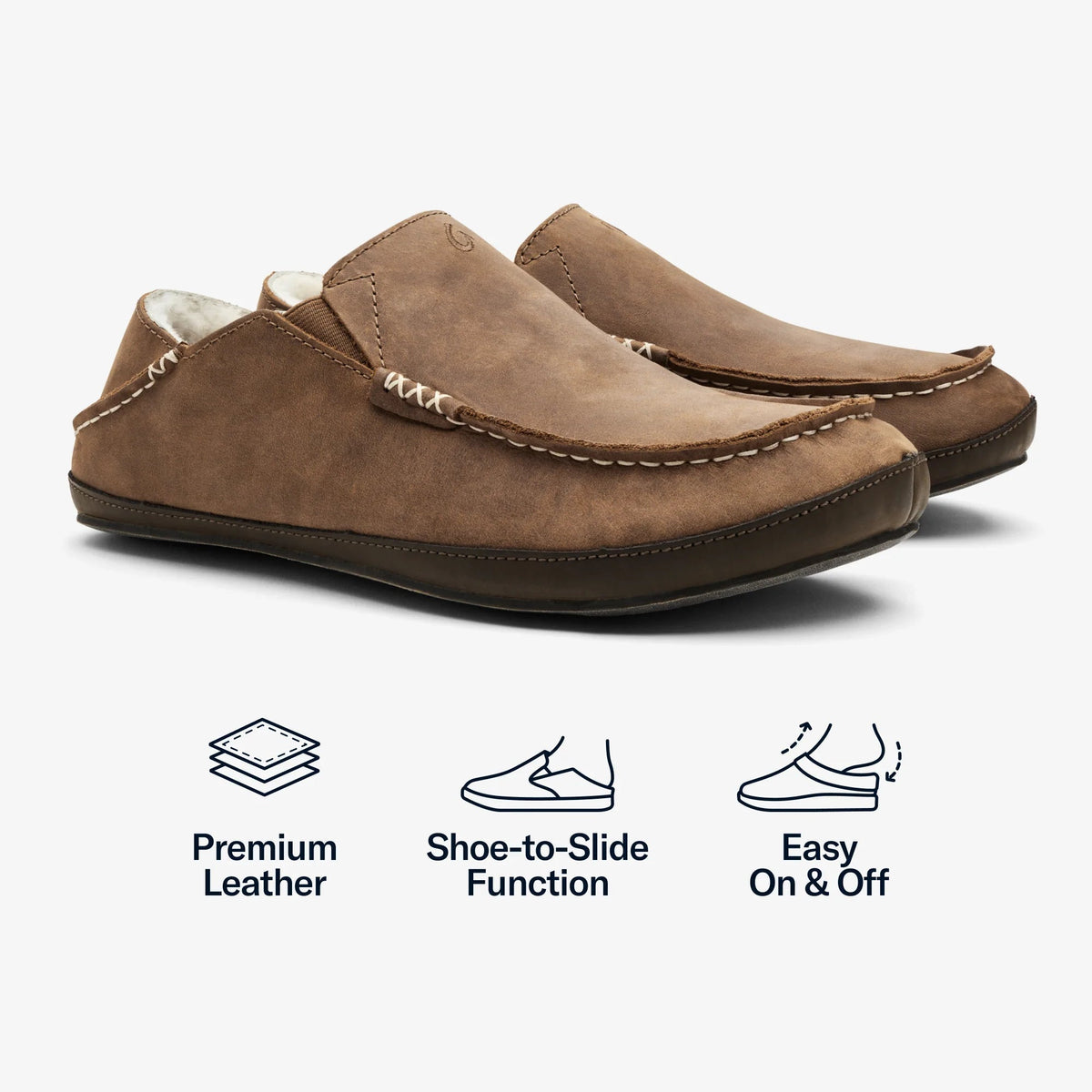 Moloā Slipper - Toffee / Dark Wood